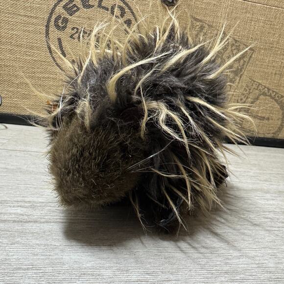 Folkmanis Porcupine Hand Puppet Brown 11” Plush Stuffed Animal Toy Realistic - Picture 1 of 7